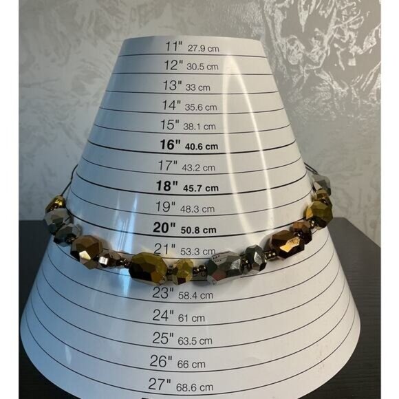 Copper & Gold Tone Faceted Bead Necklace & Earrings Set - Picture 5 of 5